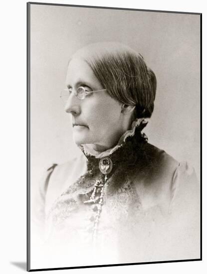 Susan B. Anthony, American Women's Rights Pioneer in 1870s-null-Mounted Art Print