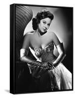 Susan Hayward (1918 - 1975) actrice americaine dans les annees 50, 1950's (b/w photo)-null-Framed Stretched Canvas