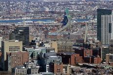 Aerial view including Leonard P Zakim Bunker Hill Memorial Bridge, Boston, Massachusetts.-Susan Pease-Photographic Print