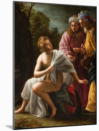 Susanna and the Elders, C.1620 (Oil on Copper Panel)-Ottavio Mario Leoni-Mounted Giclee Print