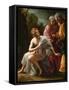Susanna and the Elders, C.1620 (Oil on Copper Panel)-Ottavio Mario Leoni-Framed Stretched Canvas