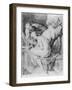 Susanna and the Elders, Drawn by Lucas Vorsterman, C.1620 (Chalk, Pen and Ink on Paper)-Peter Paul Rubens-Framed Giclee Print