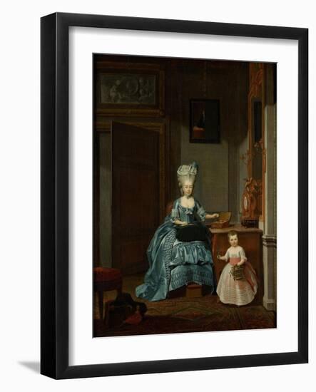 Susanna Van Collen Nee Mogge and Her Daughter-Hermanus Numan-Framed Art Print