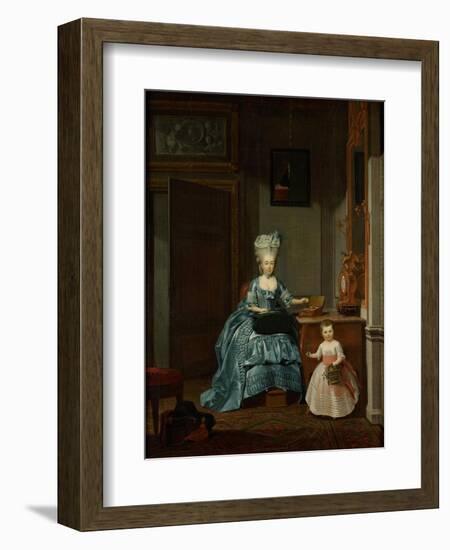 Susanna Van Collen Nee Mogge and Her Daughter-Hermanus Numan-Framed Art Print
