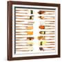 Sushi And Chopsticks-Rob Tek-Framed Art Print