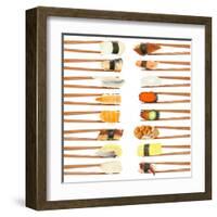 Sushi And Chopsticks-Rob Tek-Framed Art Print