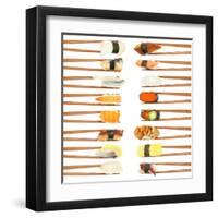 Sushi And Chopsticks-Rob Tek-Framed Art Print