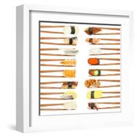 Sushi And Chopsticks-Rob Tek-Framed Art Print