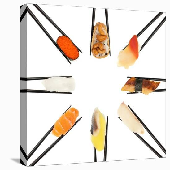 Sushi Circle-Rob Tek-Stretched Canvas