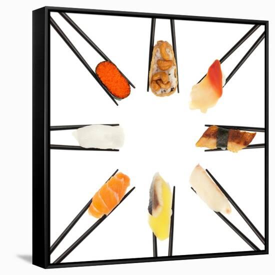 Sushi Circle-Rob Tek-Framed Stretched Canvas