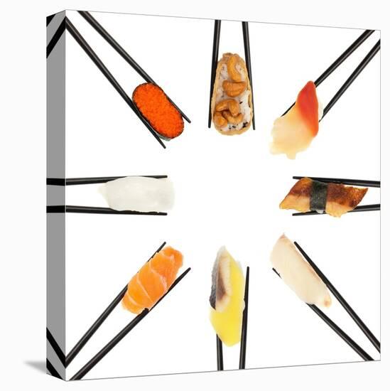 Sushi Circle-Rob Tek-Stretched Canvas