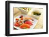 Sushi Lunch with Miso Soup and Green Salad-elenathewise-Framed Photographic Print