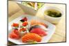 Sushi Lunch with Miso Soup and Green Salad-elenathewise-Mounted Photographic Print