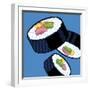 Sushi Rolls On Blue-Ron Magnes-Framed Giclee Print