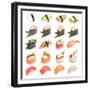 Sushi Set - Different Types Of Sushes Isolated On White Background-heckmannoleg-Framed Premium Giclee Print