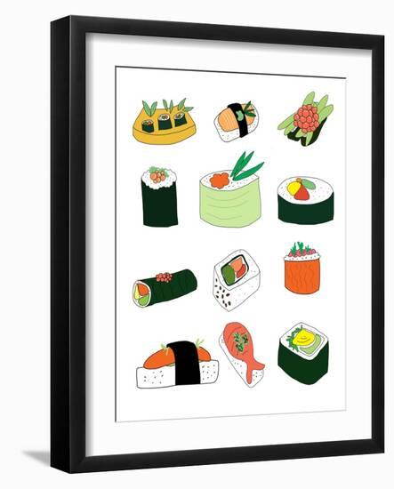 Sushi Set-Jan Weiss-Framed Art Print