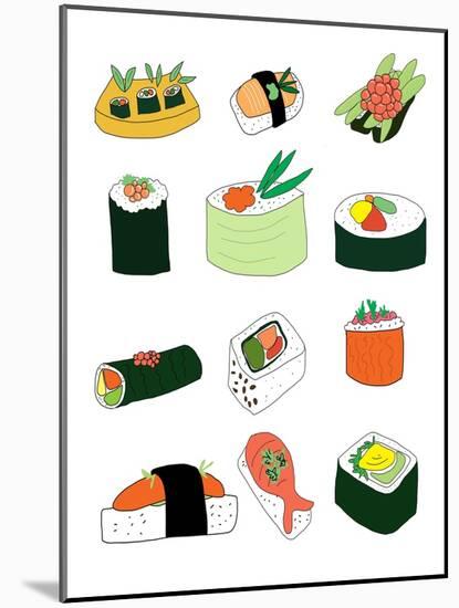 Sushi Set-Jan Weiss-Mounted Art Print