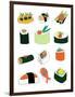 Sushi Set-Jan Weiss-Framed Art Print