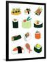 Sushi Set-Jan Weiss-Framed Art Print