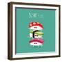 Sushi Time Poster. Vector Illustration.-Serbinka-Framed Art Print