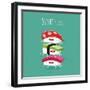 Sushi Time Poster. Vector Illustration.-Serbinka-Framed Art Print