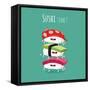 Sushi Time Poster. Vector Illustration.-Serbinka-Framed Stretched Canvas