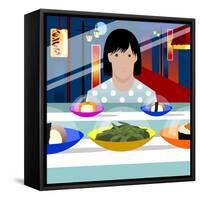 Sushi Train-Claire Huntley-Framed Stretched Canvas