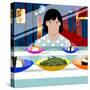 Sushi Train-Claire Huntley-Stretched Canvas