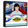 Sushi Train-Claire Huntley-Framed Stretched Canvas