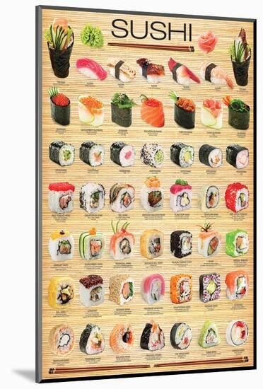 Sushi-null-Mounted Art Print