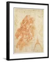 Suspended Angel and Architectural Sketch, c.1600-Bernardino Barbatelli Poccetti-Framed Giclee Print