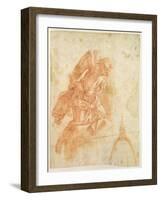 Suspended Angel and Architectural Sketch, c.1600-Bernardino Barbatelli Poccetti-Framed Giclee Print