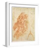 Suspended Angel and Architectural Sketch, c.1600-Bernardino Barbatelli Poccetti-Framed Giclee Print