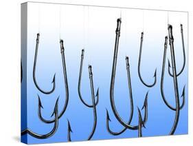 Suspended Fishing Hooks-null-Stretched Canvas