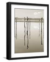 “Suspended in the Air” – Reflected in Water Remains of the Old Jetty on the-Nadia Isakova-Framed Photographic Print