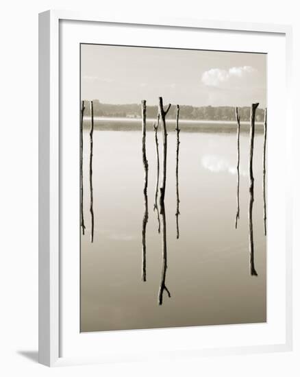 “Suspended in the Air” – Reflected in Water Remains of the Old Jetty on the-Nadia Isakova-Framed Photographic Print