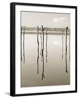 “Suspended in the Air” – Reflected in Water Remains of the Old Jetty on the-Nadia Isakova-Framed Photographic Print