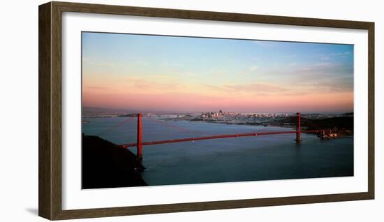 Suspension Bridge across a Bay, Golden Gate Bridge, San Francisco Bay, San Francisco-null-Framed Photographic Print