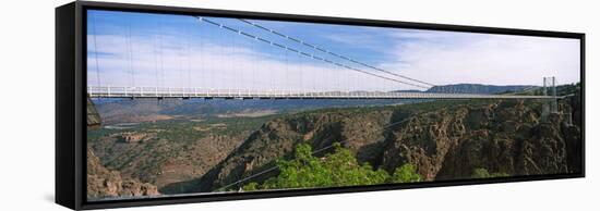 Suspension Bridge across a Canyon, Royal Gorge Suspension Bridge, Colorado, USA-null-Framed Stretched Canvas