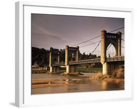 Suspension Bridge Across the River Loire, Langeais, Indre-Et-Loire, Centre, France-David Hughes-Framed Photographic Print