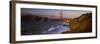 Suspension bridge at dusk, Golden Gate Bridge, San Francisco Bay, San Francisco, California, USA-null-Framed Photographic Print