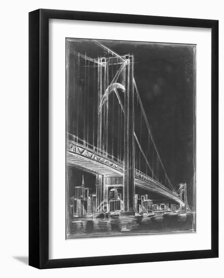 Suspension Bridge Blueprint I-Ethan Harper-Framed Art Print