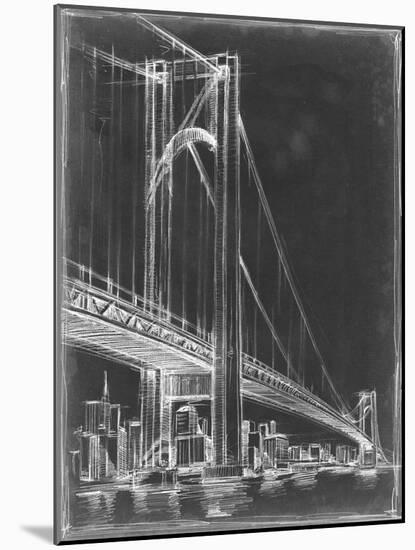 Suspension Bridge Blueprint I-Ethan Harper-Mounted Art Print