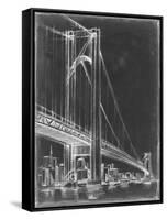 Suspension Bridge Blueprint I-Ethan Harper-Framed Stretched Canvas