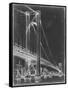 Suspension Bridge Blueprint I-Ethan Harper-Framed Stretched Canvas