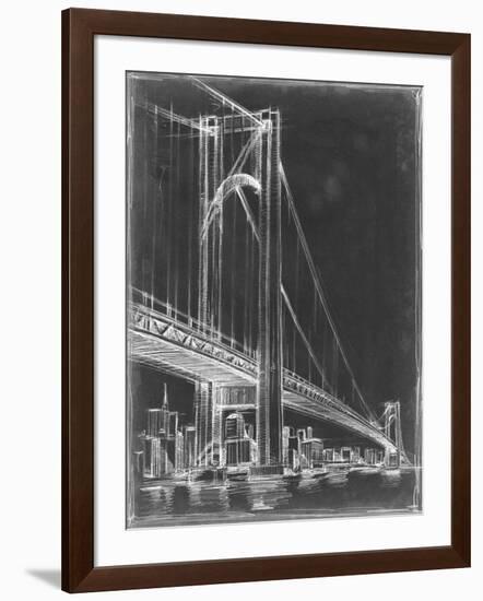 Suspension Bridge Blueprint I-Ethan Harper-Framed Art Print