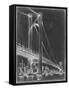 Suspension Bridge Blueprint I-Ethan Harper-Framed Stretched Canvas