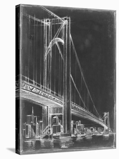 Suspension Bridge Blueprint I-Ethan Harper-Stretched Canvas