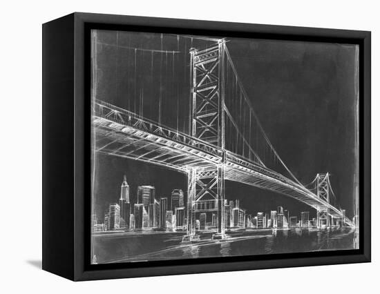 Suspension Bridge Blueprint III-Ethan Harper-Framed Stretched Canvas