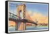 Suspension Bridge, Cincinnati, Ohio-null-Framed Stretched Canvas